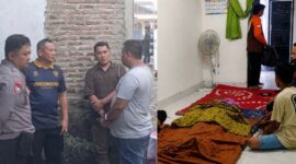 Polisi saat melakukan pemeriksaan TKP dan saat korban disemayamkan di rumah duka sebelum dimakamkan, Rabu 2 September 2026 | Dok. Humas Polres Tanggamus.