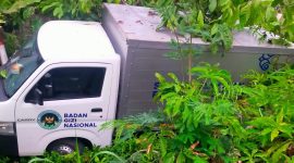 Mobil MBG mengalami kecelakaan di Pekon Gunung Meraksa, Pulau Panggung, Tanggamus, Kamis 1 Oktober 2026, sore | ist/Media Prioritastv.com.