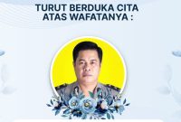 Flyer informasi meninggalnya, Aiptu H Riduan Hadi bin Saihirun, KSPK Polsek Sumberejo, Polres Tanggamus, Jumat, 2 Oktober 2026 | ist/Media Prioritastv.com.