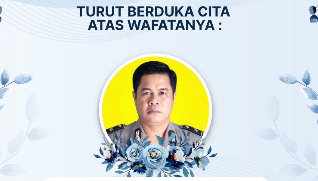 Flyer informasi meninggalnya, Aiptu H Riduan Hadi bin Saihirun, KSPK Polsek Sumberejo, Polres Tanggamus, Jumat, 2 Oktober 2026 | ist/Media Prioritastv.com.