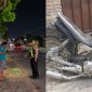 Kolase foto saat personil kepolisian melakukan pemeriksaan TKP dan sepeda motor yang ringsek usai mengalami kecelakaan, Jumat 3 Oktober 2026 | ist/Media Prioritastv.com.