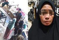 Kolase foto saat korban menyadari aksi pencopetan yang menimpanya dan saat tersangka berhasil ditangkap polisi, Senin Oktober 2026 | ist/Media Prioritastv.com.