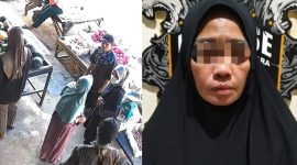 Kolase foto saat korban menyadari aksi pencopetan yang menimpanya dan saat tersangka berhasil ditangkap polisi, Senin Oktober 2026 | ist/Media Prioritastv.com.