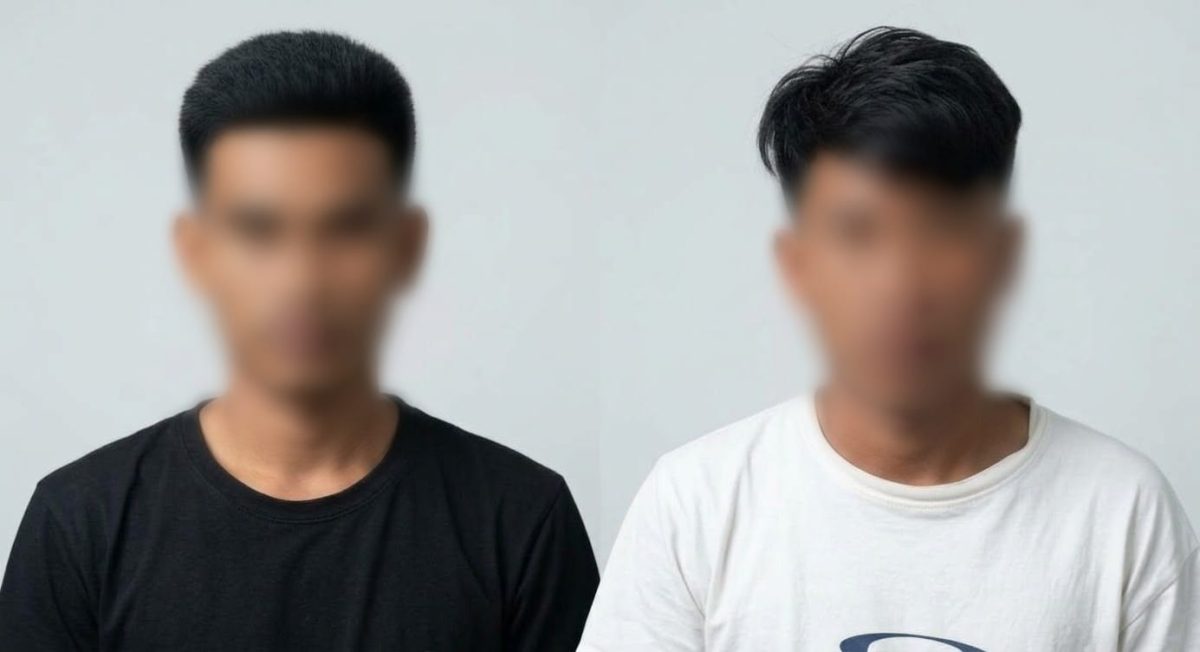 Kedua tersangka yang ditangkap dan ditembak kakinya oleh Polsek Kota Agung.
