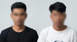 Kedua tersangka yang ditangkap dan ditembak kakinya oleh Polsek Kota Agung.