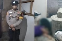 Kolase foto saat petugas mendatangi TKP dan saat korban tergelatak di depan kamar mandi rumahnya di RT 06 RW 03 Kelurahan Pasar Madang, Kota Agung, Tanggamus, Rabu 21 Oktober 2026 | ist/Media Prioritastv.com.
