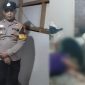 Kolase foto saat petugas mendatangi TKP dan saat korban tergelatak di depan kamar mandi rumahnya di RT 06 RW 03 Kelurahan Pasar Madang, Kota Agung, Tanggamus, Rabu 21 Oktober 2026 | ist/Media Prioritastv.com.