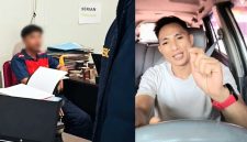 Kolase foto saat Rohadi berhasil diabadikan awak media saat berada di ruang Tipidter Satreskrim Polres Tanggamus dan keluarga pelapor perkara Subehi yakni Hearly Egi | ist/Media Prioritastv.com.