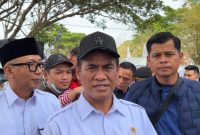 Mentan Amran saat memberikan keterangan pers di Nggruput Pringsewu, Minggu 25 Oktober 2026.