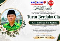 Flyer Ucapan Duka Meninggalnya KH. Harisudin Zamas, Pengasuh Ponpes PEMNU Talang Padang.