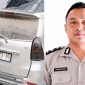 Kolase foto mobil korban yang menabrak bagian belakang truk di Jalan Tol Terbanggi Besar - Pematang Panggang - Kayu Agung (Terpeka), Minggu 25 Oktober 2026 dan korban Aipda Agung Prasetyo, Anggota Polres Tulang Bawang | ist/Media Prioritastv.com.
