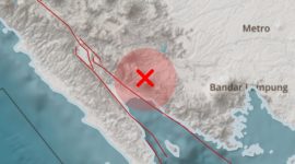 Titik Gempa yang dilaporkan laman BMKG Lampung, Rabu 21 Oktober 2026 pukul 18.11.50 WIB | Dok. BMKG Lampung.