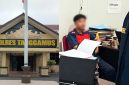 Kolase foto koridor utama Polres Tanggamus dan saat Rohadi berhasil diabadikan wartawan beradi di ruang Tipidter Satreskrim Polres Tanggamus, Kamis 22 Oktober 2026 | ist/Media Prioritastv.com.