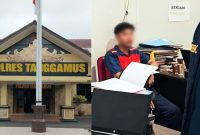 Kolase foto koridor utama Polres Tanggamus dan saat Rohadi berhasil diabadikan wartawan beradi di ruang Tipidter Satreskrim Polres Tanggamus, Kamis 22 Oktober 2026 | ist/Media Prioritastv.com.