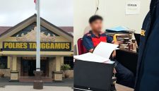 Kolase foto koridor utama Polres Tanggamus dan saat Rohadi berhasil diabadikan wartawan beradi di ruang Tipidter Satreskrim Polres Tanggamus, Kamis 22 Oktober 2026 | ist/Media Prioritastv.com.
